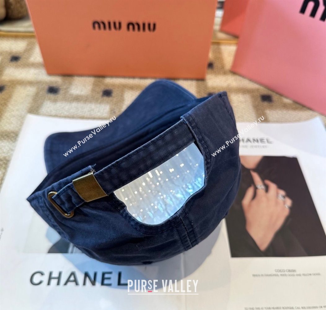 Miu Miu Canvas Baseball Hat Navy Blue 2026 MIU010522 (XMN-260105162)