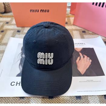 Miu Miu Canvas Baseball Hat Black 2026 MIU010522 (XMN-260105163)