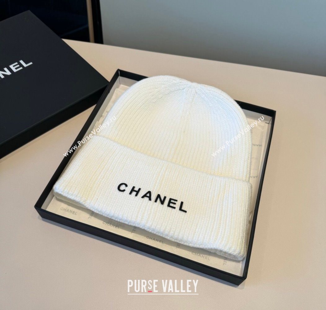 Chanel Knit Hat with Letters White 2026 CH010515 (XMN-260105093)