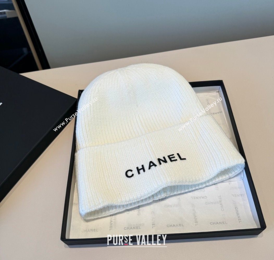 Chanel Knit Hat with Letters White 2026 CH010515 (XMN-260105093)