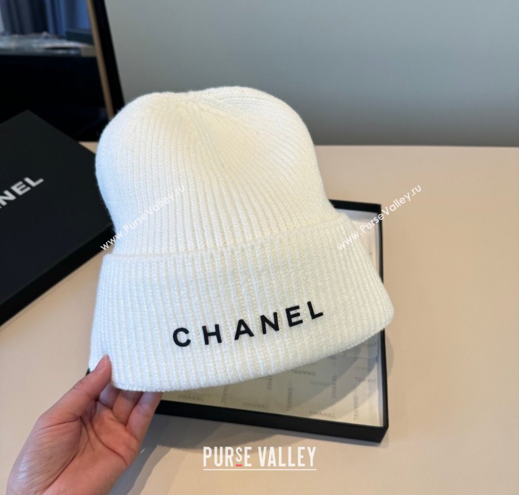 Chanel Knit Hat with Letters White 2026 CH010515 (XMN-260105093)