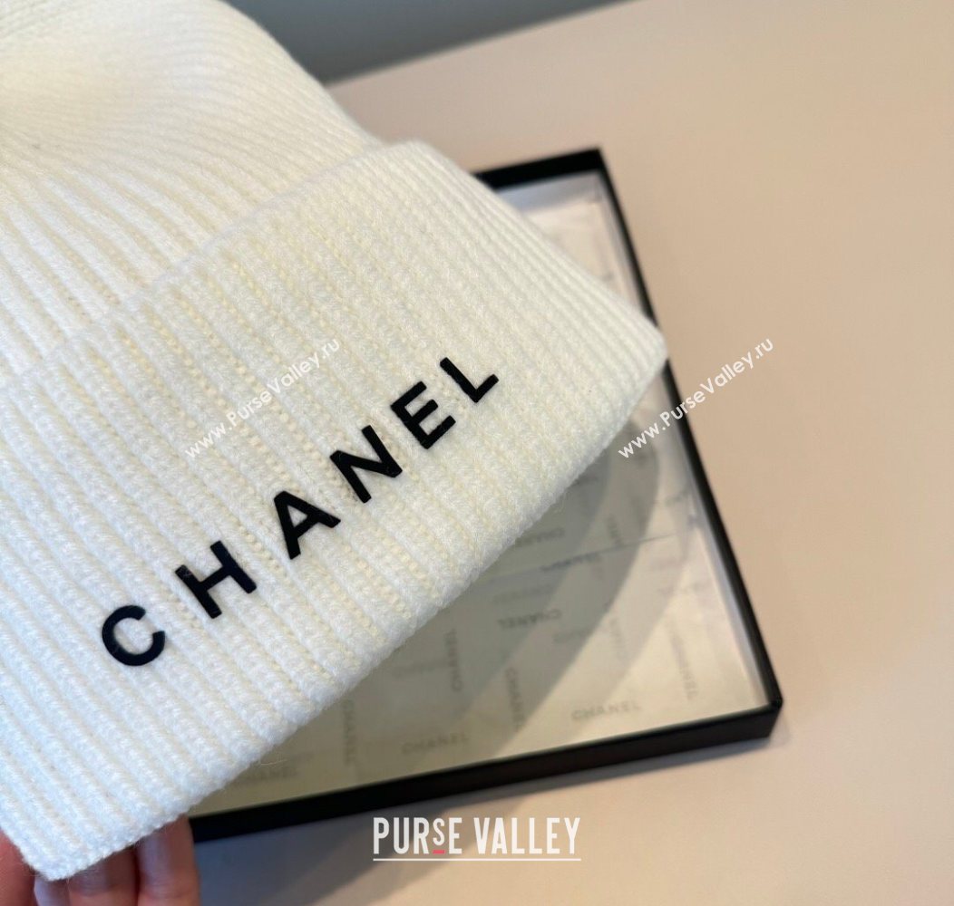 Chanel Knit Hat with Letters White 2026 CH010515 (XMN-260105093)