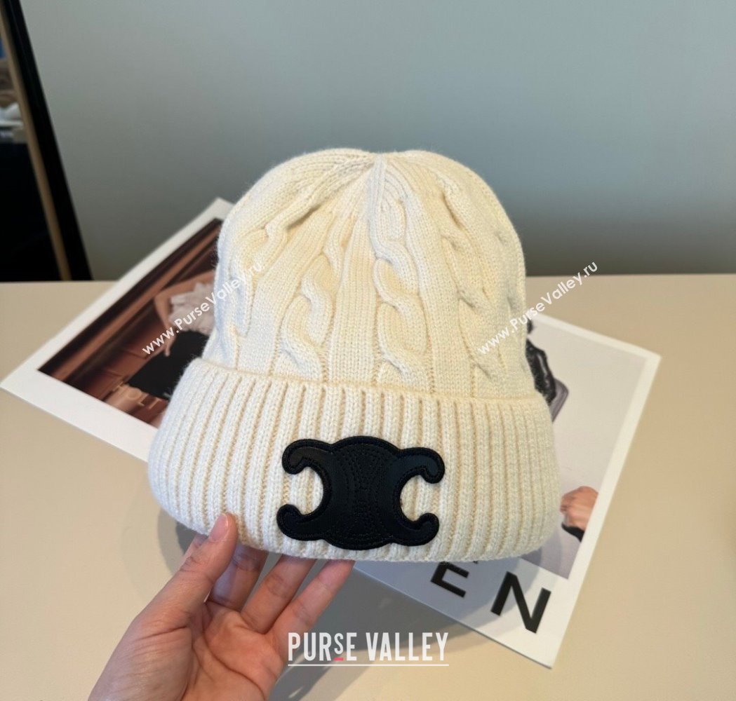 Celine Knit Hat Ivory 2026 CE010516 (XMN-260105100)