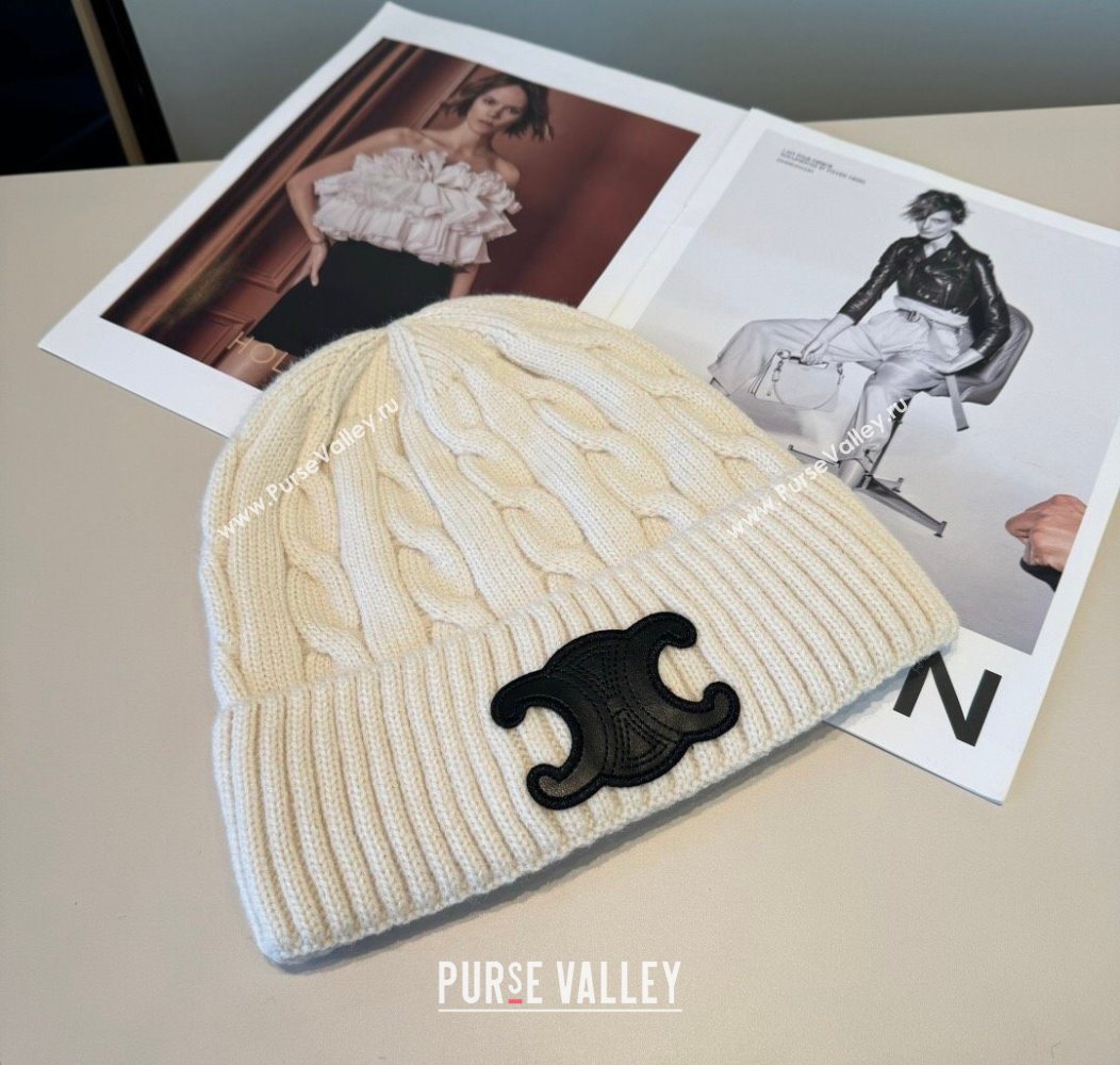 Celine Knit Hat Ivory 2026 CE010516 (XMN-260105100)