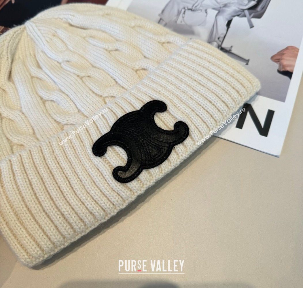 Celine Knit Hat Ivory 2026 CE010516 (XMN-260105100)