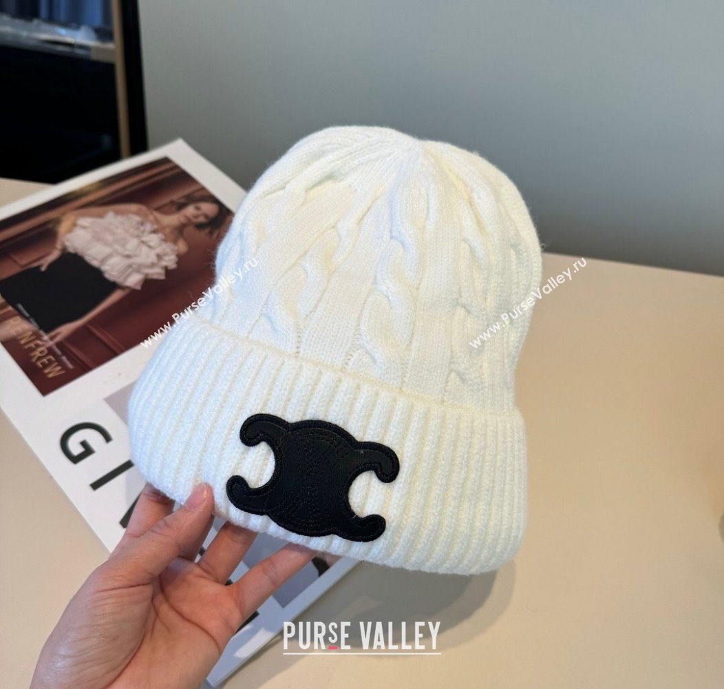 Celine Knit Hat White 2026 CE010516 (XMN-260105101)