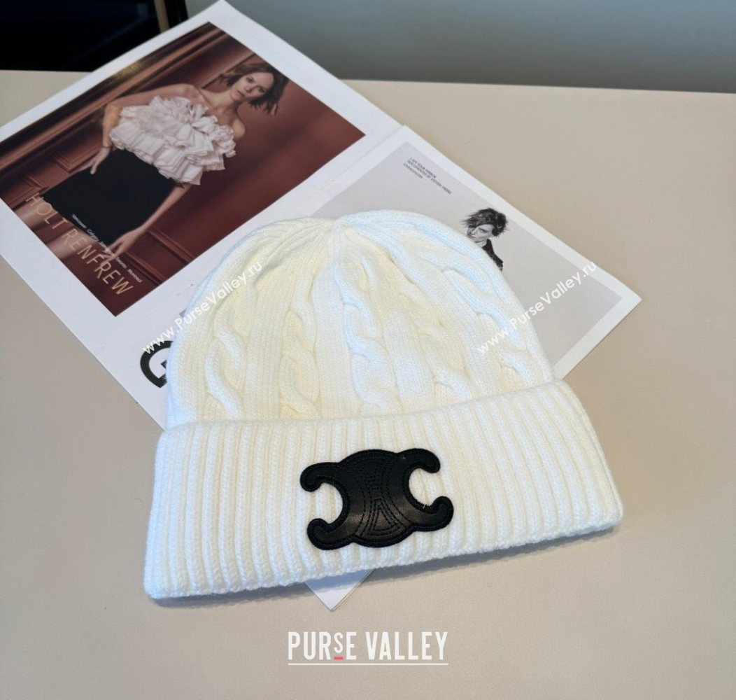 Celine Knit Hat White 2026 CE010516 (XMN-260105101)
