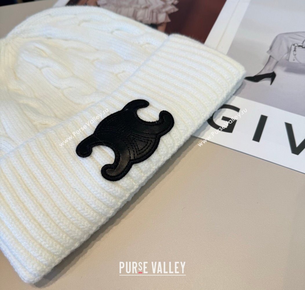 Celine Knit Hat White 2026 CE010516 (XMN-260105101)