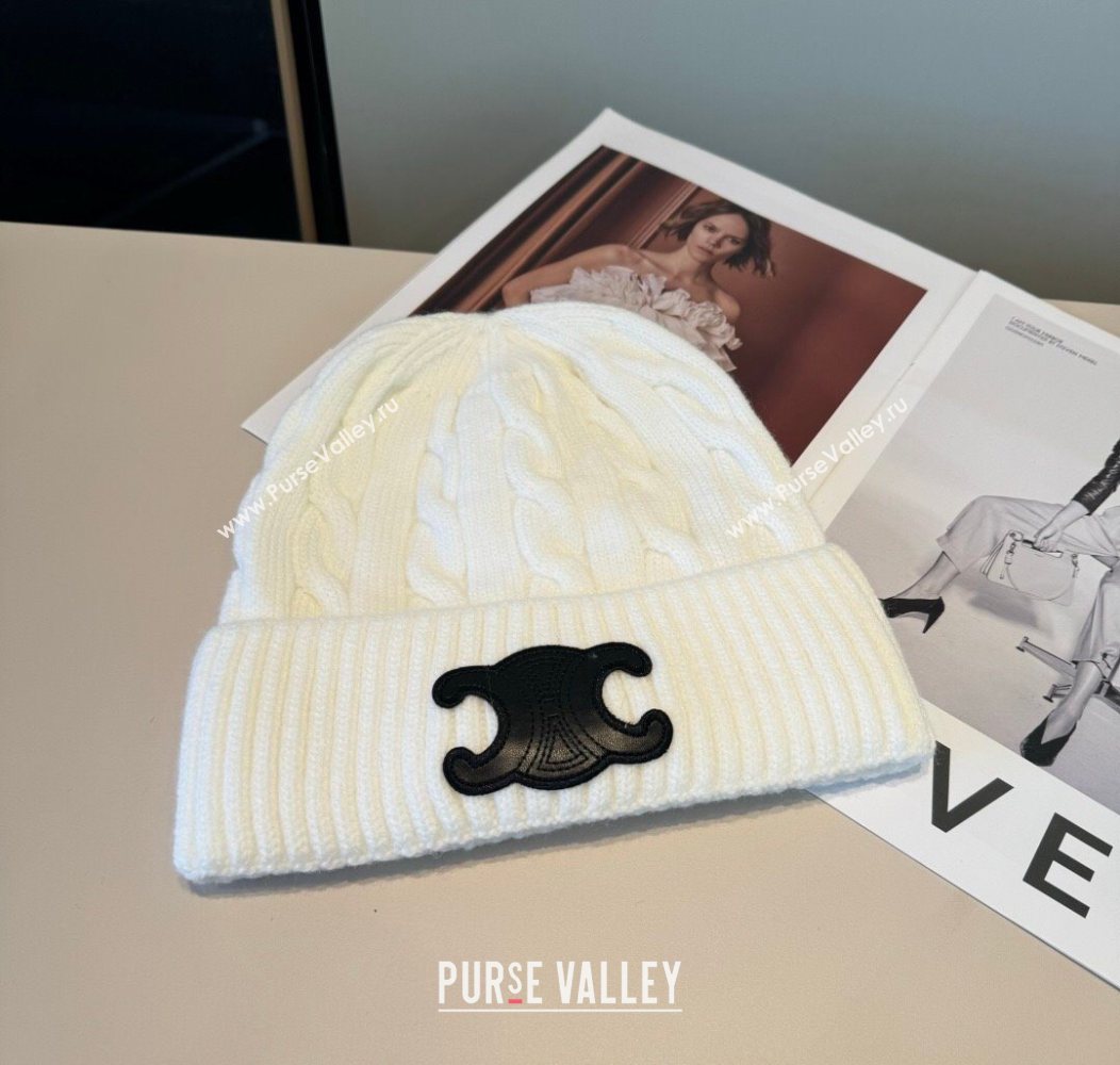 Celine Knit Hat White 2026 CE010516 (XMN-260105101)