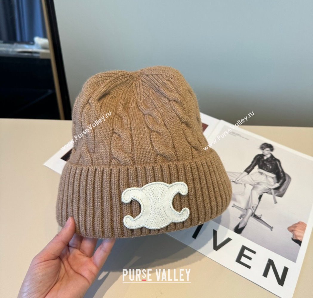 Celine Knit Hat Brown 2026 CE010516 (XMN-260105102)