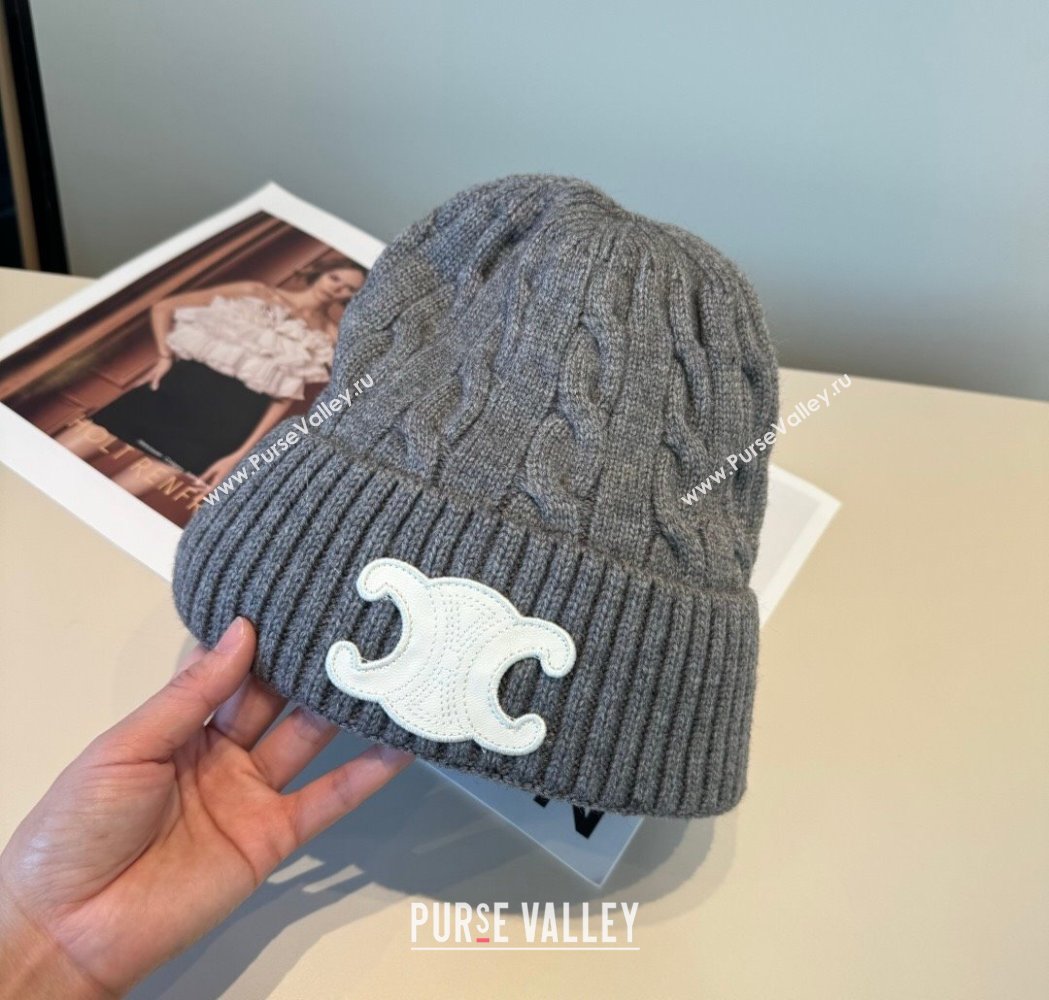 Celine Knit Hat Grey 2026 CE010516 (XMN-260105103)