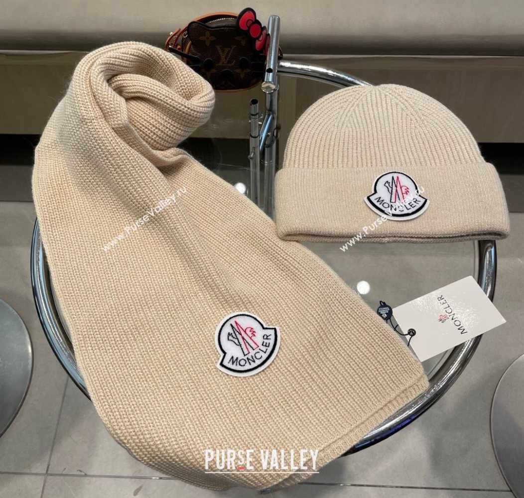 Moncler Knit Hat and Scarf Set Beige 2026 ML010514 (XMN-260105086)