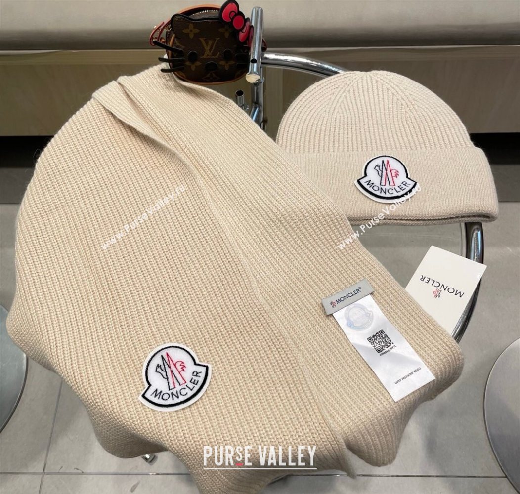 Moncler Knit Hat and Scarf Set Beige 2026 ML010514 (XMN-260105086)