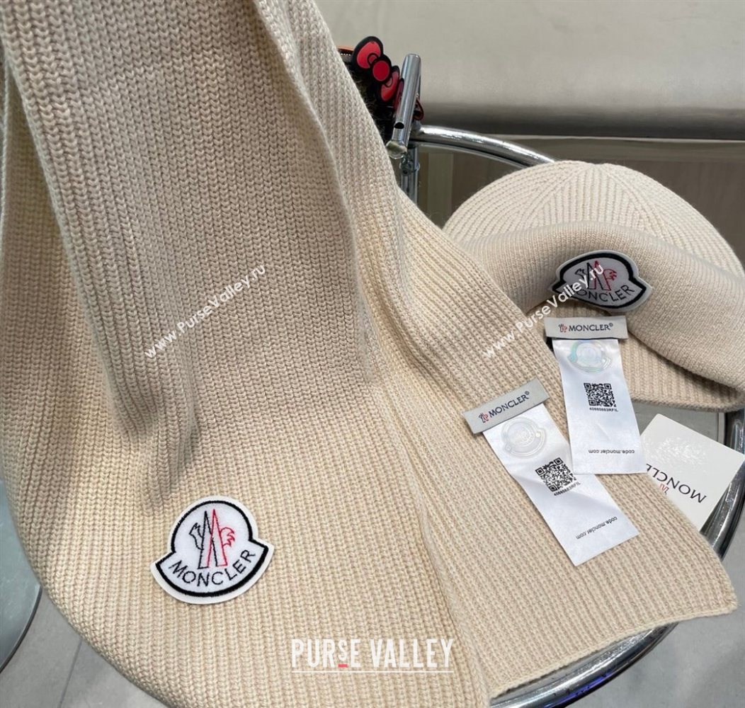 Moncler Knit Hat and Scarf Set Beige 2026 ML010514 (XMN-260105086)