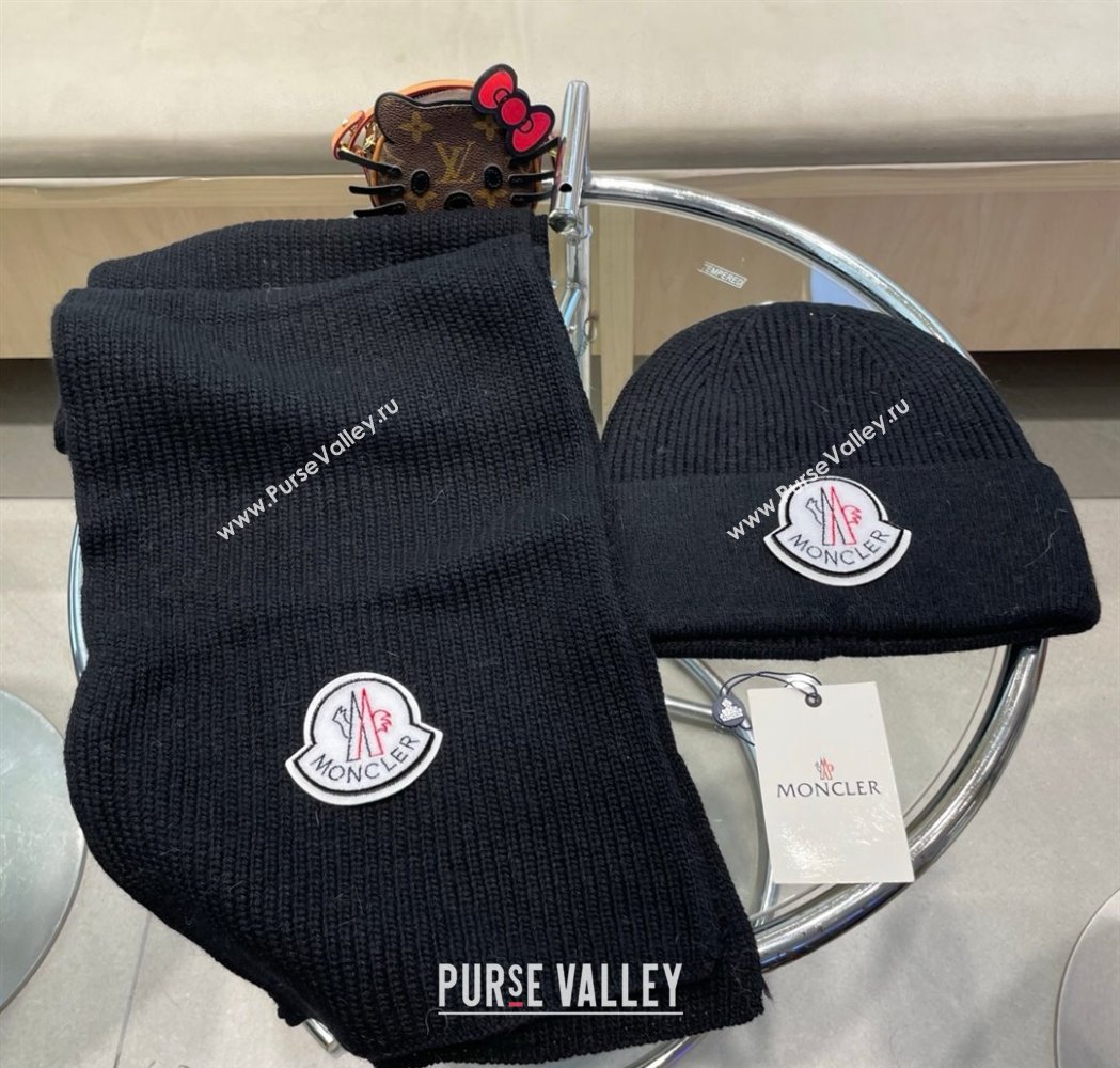 Moncler Knit Hat and Scarf Set Black 2026 ML010514 (XMN-260105088)