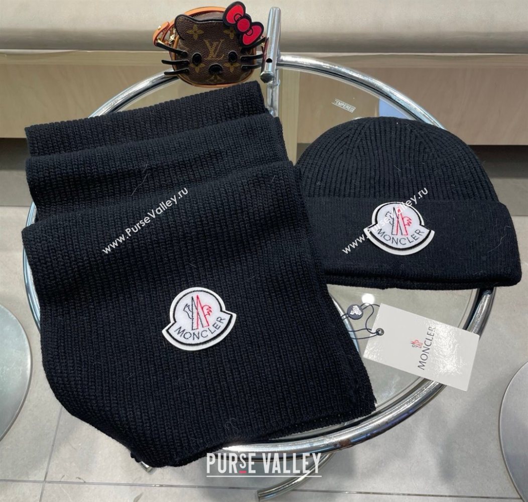 Moncler Knit Hat and Scarf Set Black 2026 ML010514 (XMN-260105088)