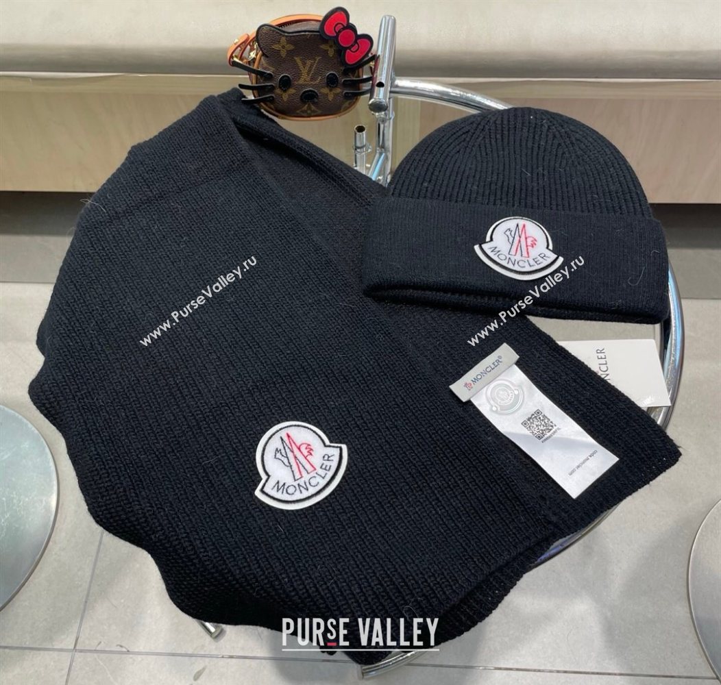 Moncler Knit Hat and Scarf Set Black 2026 ML010514 (XMN-260105088)