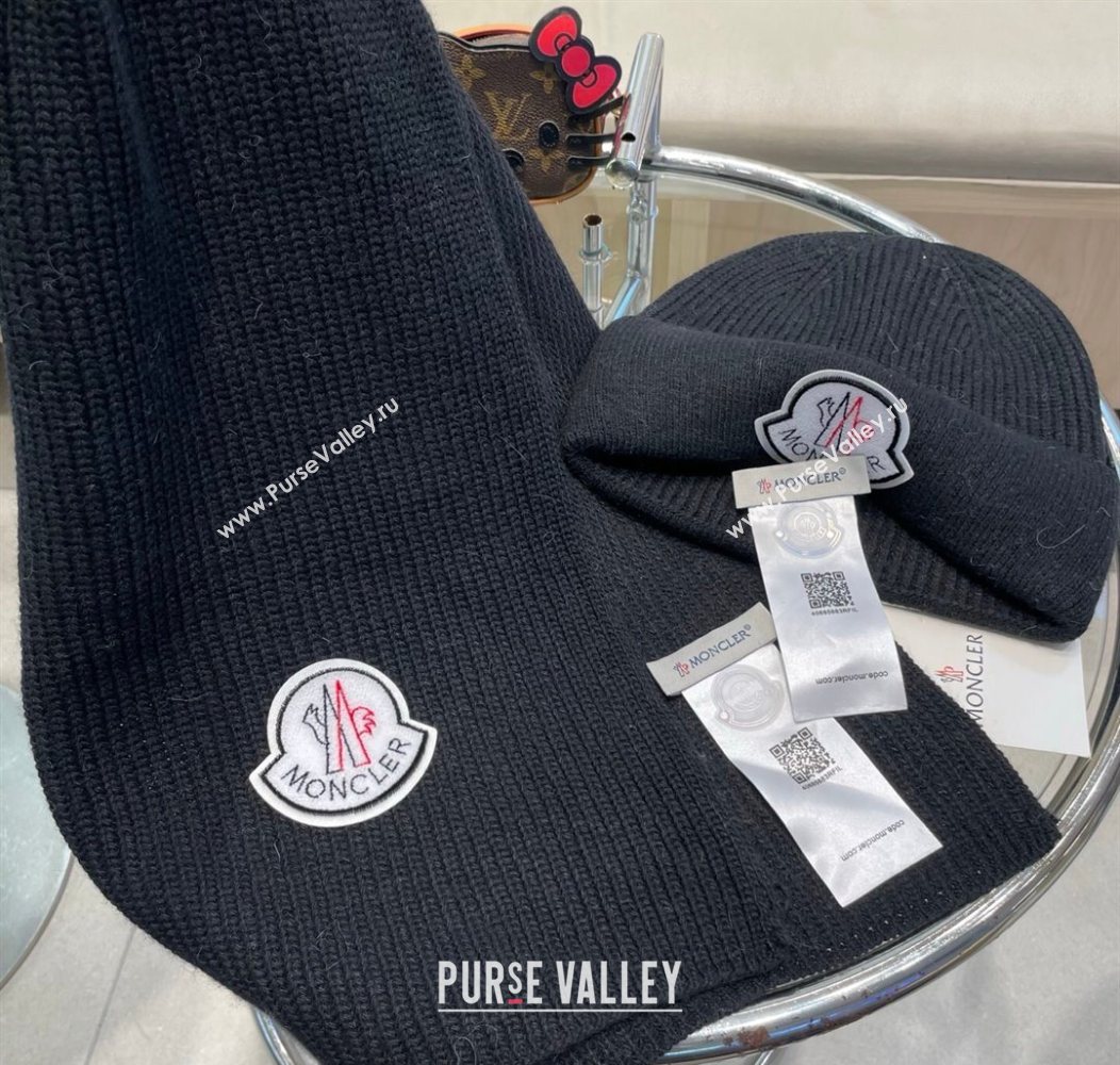Moncler Knit Hat and Scarf Set Black 2026 ML010514 (XMN-260105088)