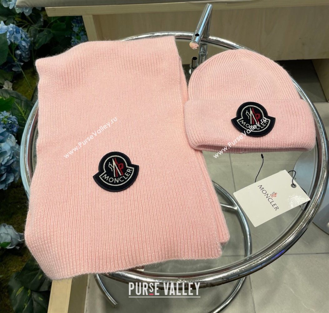 Moncler Knit Hat and Scarf Set Pink 2026 ML010514 (XMN-260105089)
