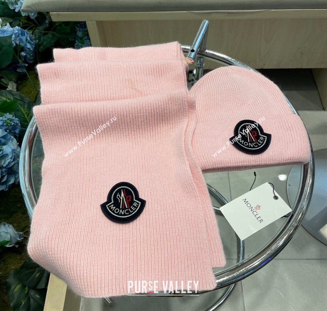 Moncler Knit Hat and Scarf Set Pink 2026 ML010514 (XMN-260105089)