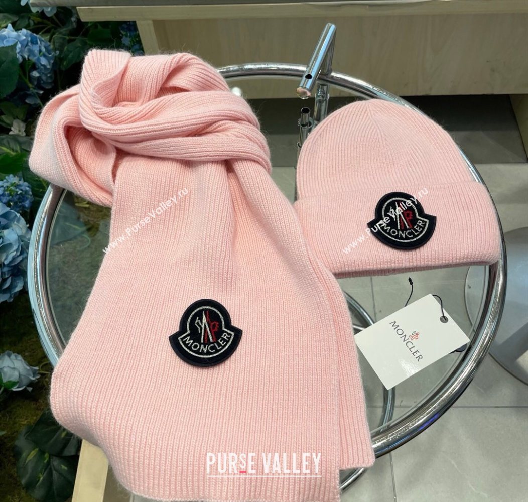 Moncler Knit Hat and Scarf Set Pink 2026 ML010514 (XMN-260105089)