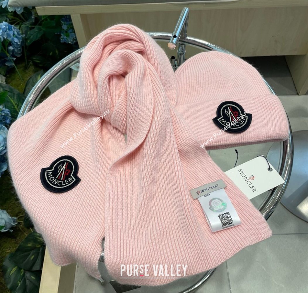 Moncler Knit Hat and Scarf Set Pink 2026 ML010514 (XMN-260105089)