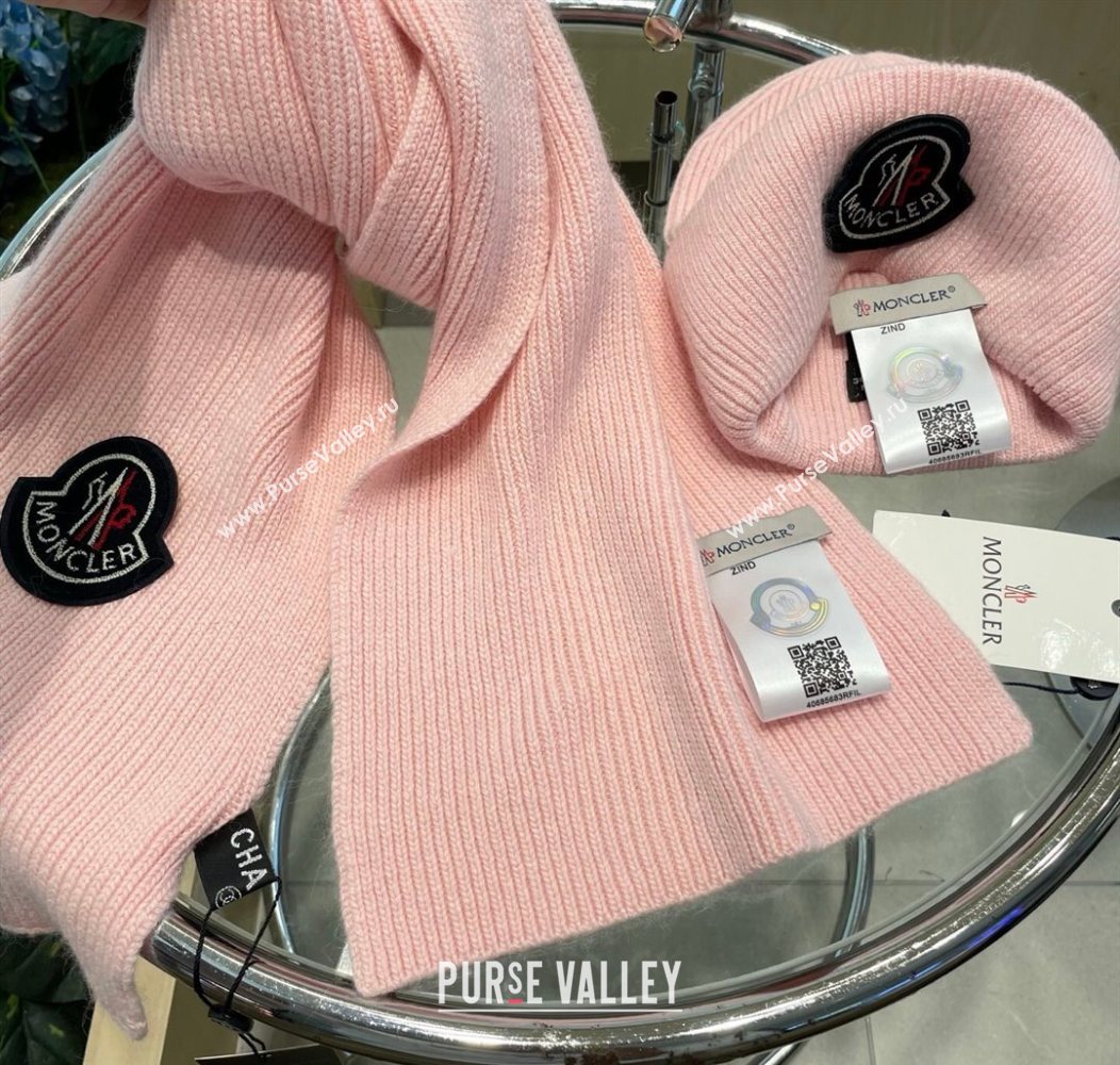 Moncler Knit Hat and Scarf Set Pink 2026 ML010514 (XMN-260105089)