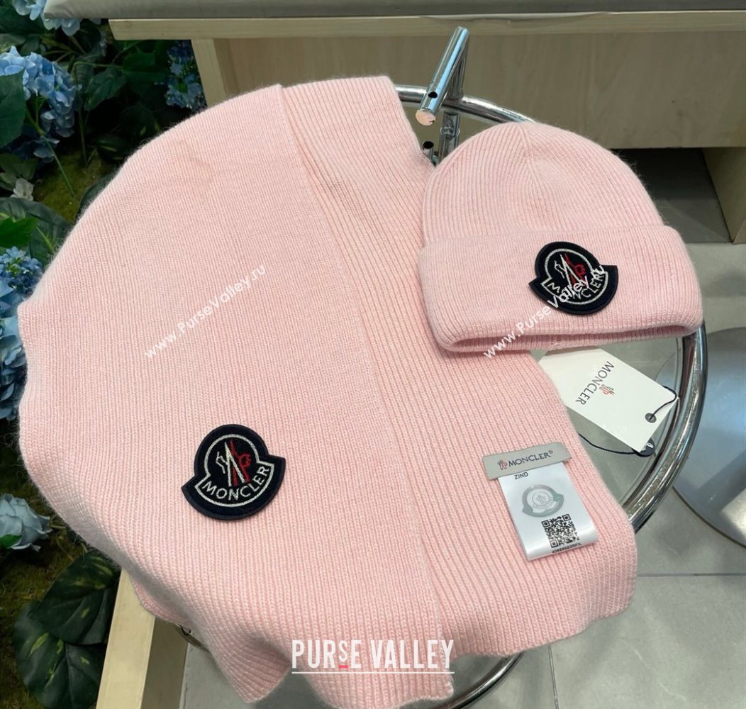 Moncler Knit Hat and Scarf Set Pink 2026 ML010514 (XMN-260105089)
