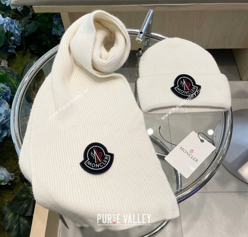 Moncler Knit Hat and Scarf Set White 2026 ML010514 (XMN-260105090)