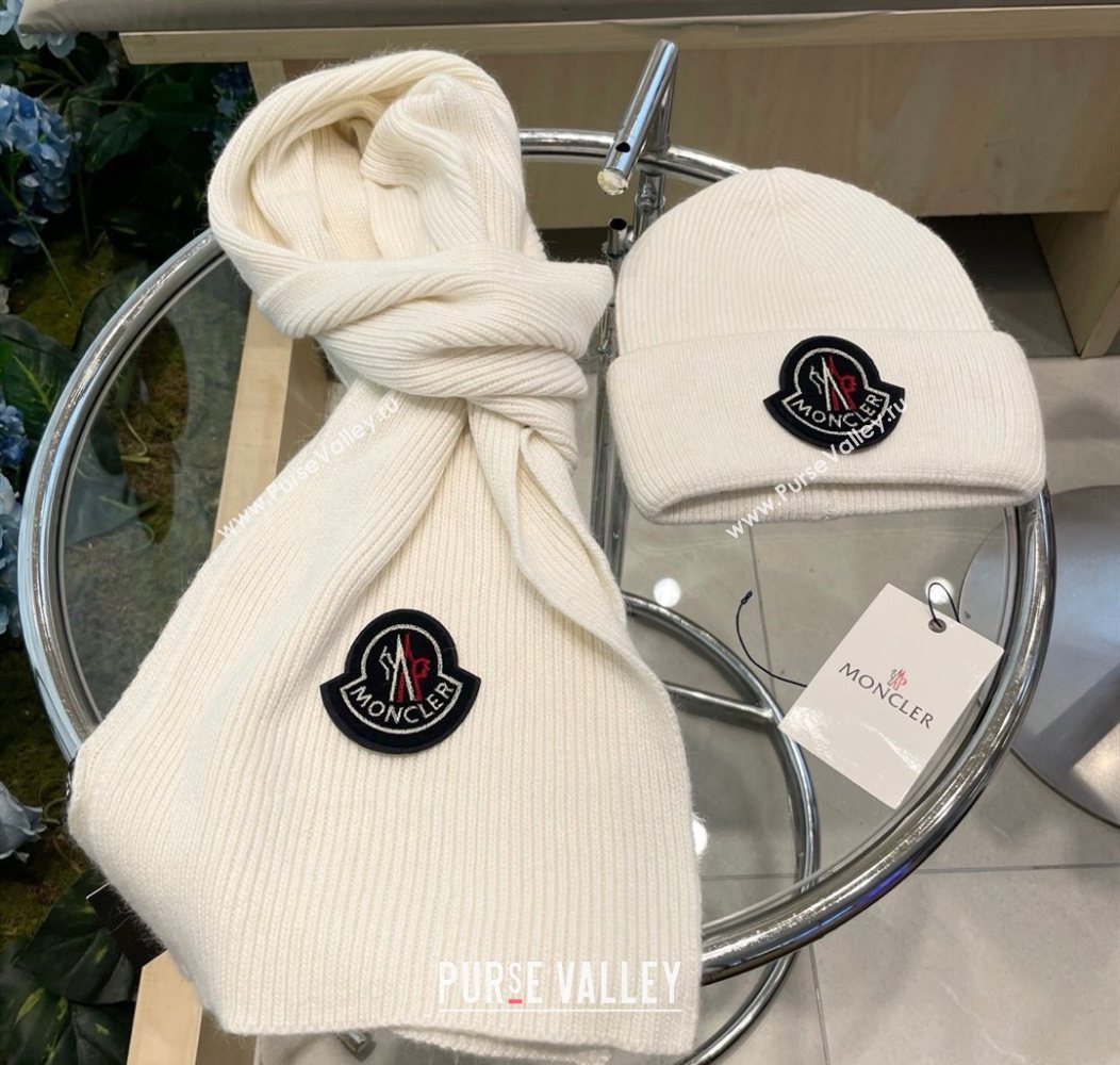 Moncler Knit Hat and Scarf Set White 2026 ML010514 (XMN-260105090)