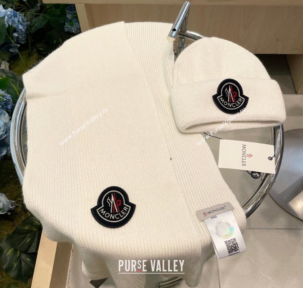 Moncler Knit Hat and Scarf Set White 2026 ML010514 (XMN-260105090)