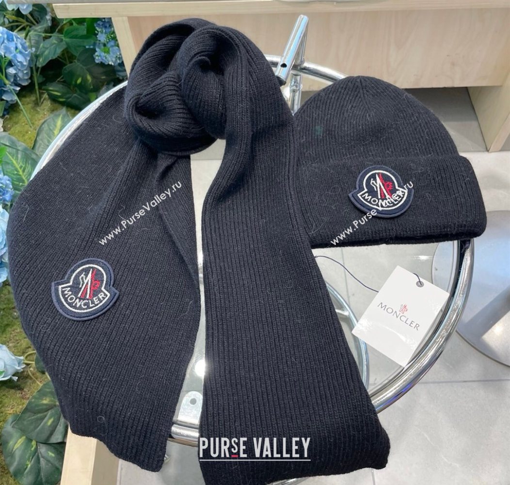 Moncler Knit Hat and Scarf Set Dark Blue 2026 ML010514 (XMN-260105091)