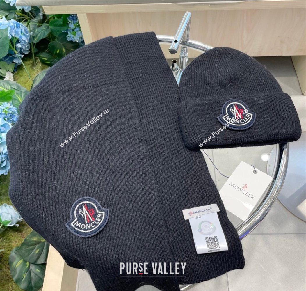 Moncler Knit Hat and Scarf Set Dark Blue 2026 ML010514 (XMN-260105091)