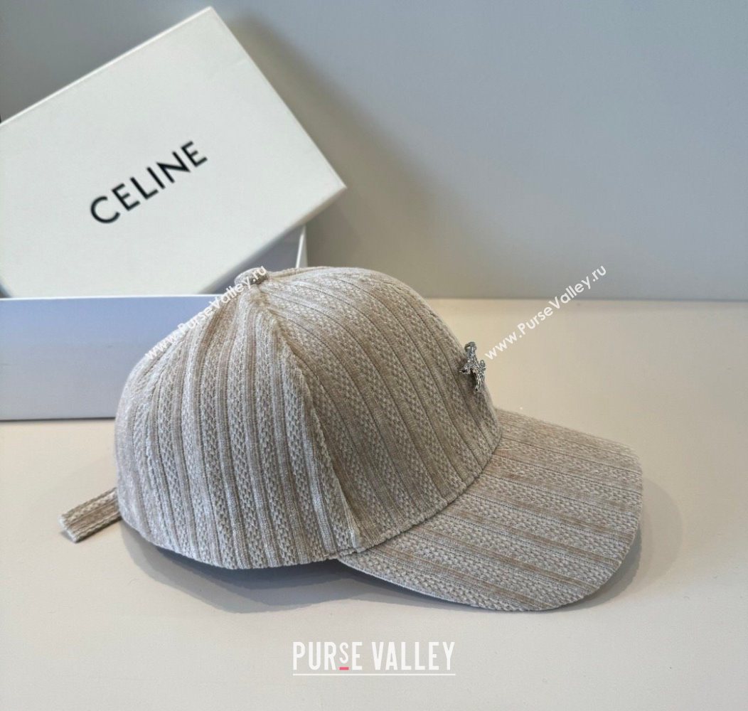 Celine Baseball Hat with Strass Beige 2026 CE010516 (XMN-260105114)
