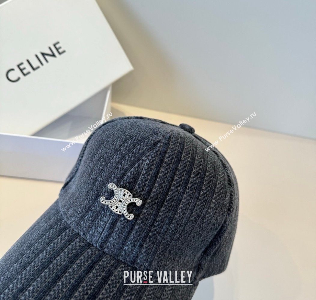 Celine Baseball Hat with Strass Grey 2026 CE010516 (XMN-260105115)