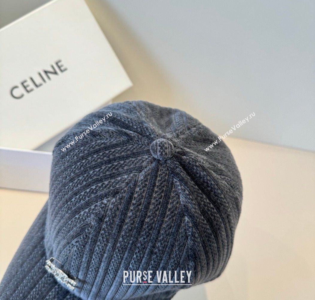 Celine Baseball Hat with Strass Grey 2026 CE010516 (XMN-260105115)