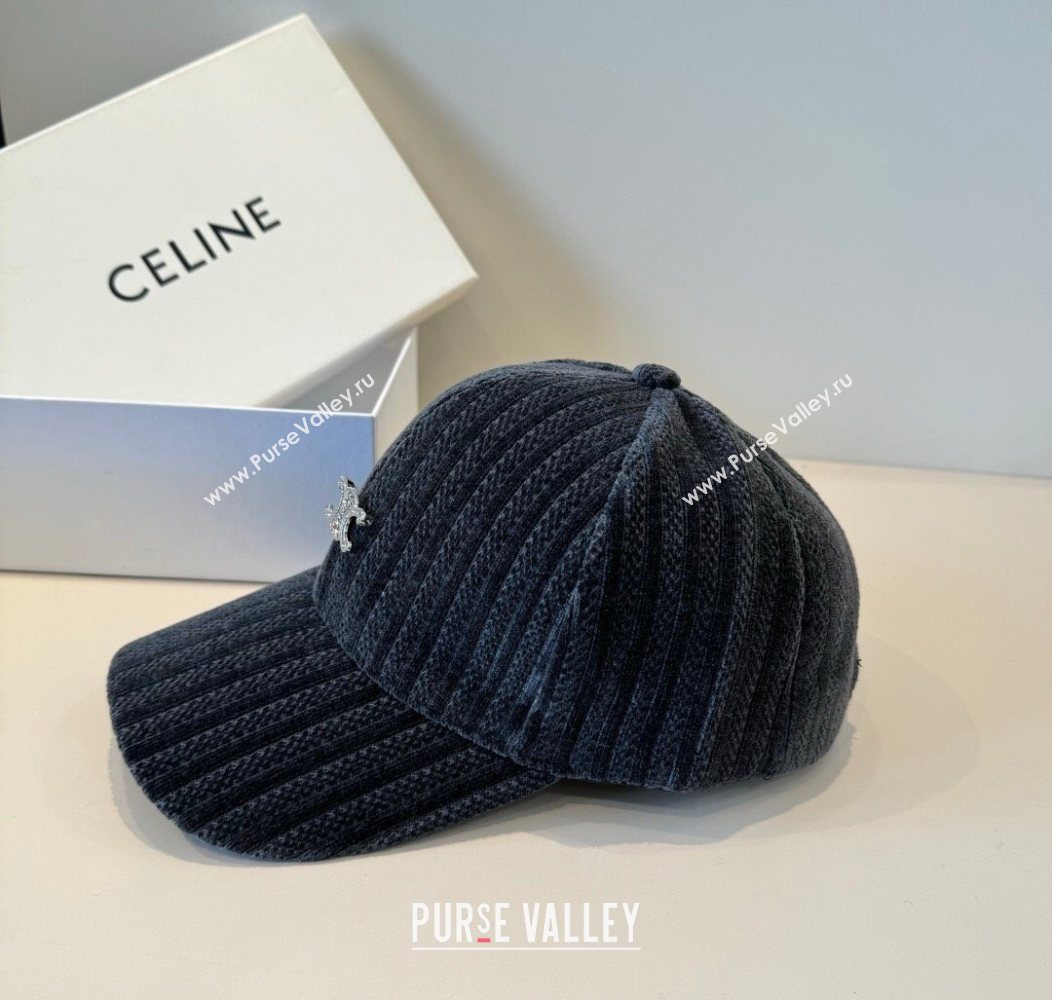 Celine Baseball Hat with Strass Grey 2026 CE010516 (XMN-260105115)