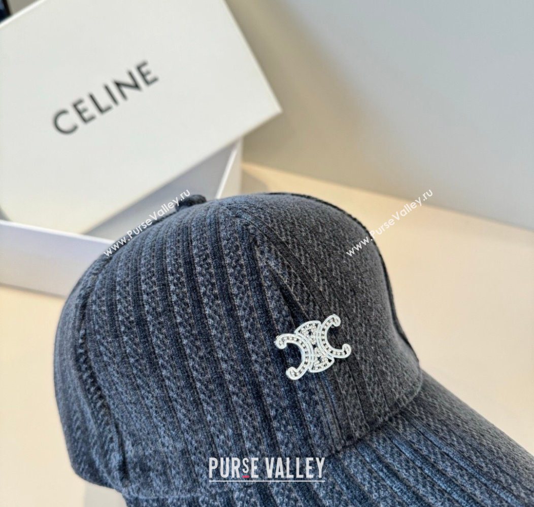 Celine Baseball Hat with Strass Grey 2026 CE010516 (XMN-260105115)