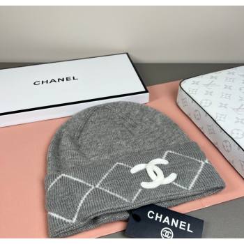 Chanel Quilted Knit Hat Grey 2026 CH010511 (SHI-260105065)