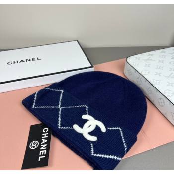 Chanel Quilted Knit Hat Dark Blue 2026 CH010511 (SHI-260105067)