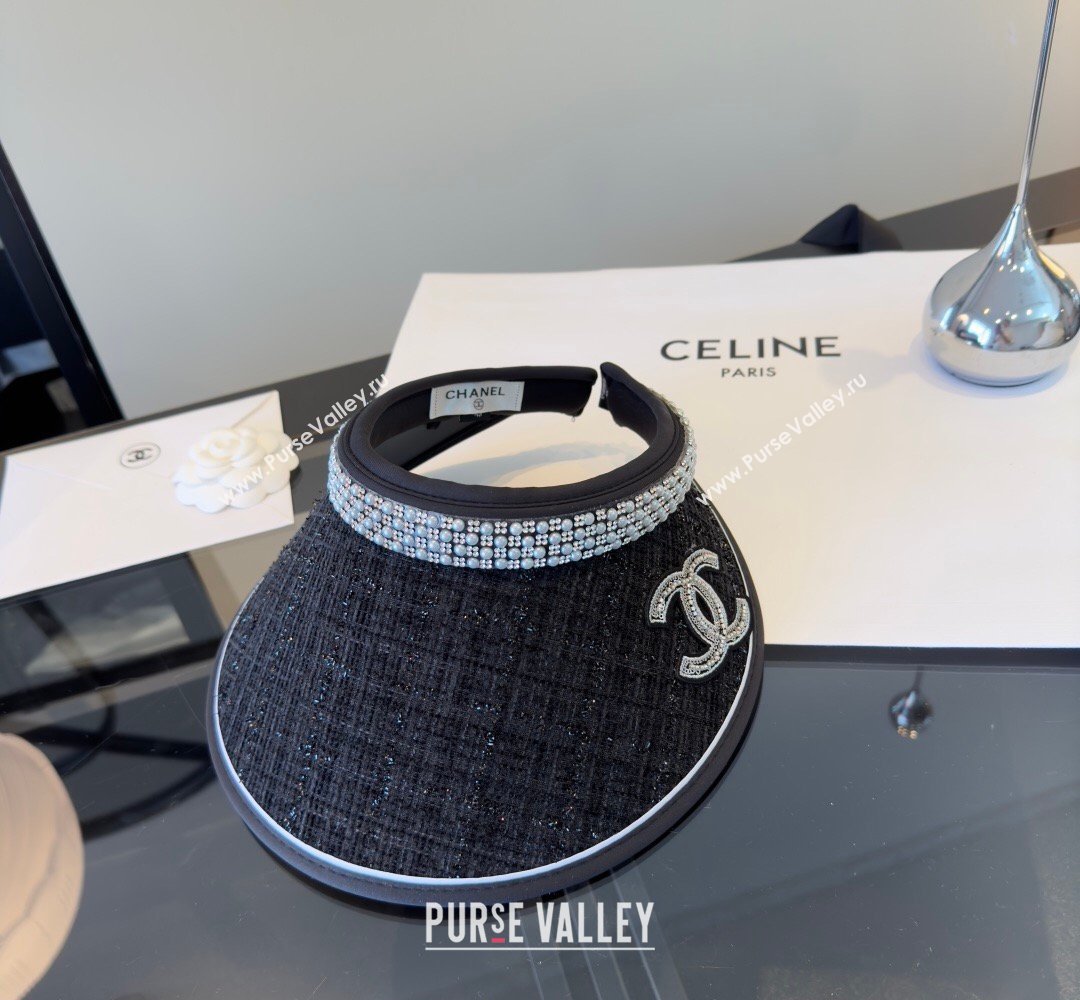 Chanel Visor Hat with Strass Black 2026 CH032006 (XMN-260320042)