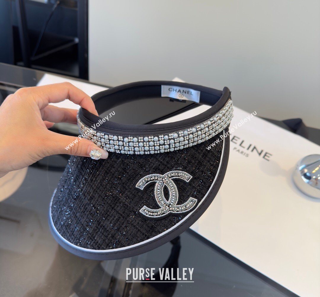 Chanel Visor Hat with Strass Black 2026 CH032006 (XMN-260320042)