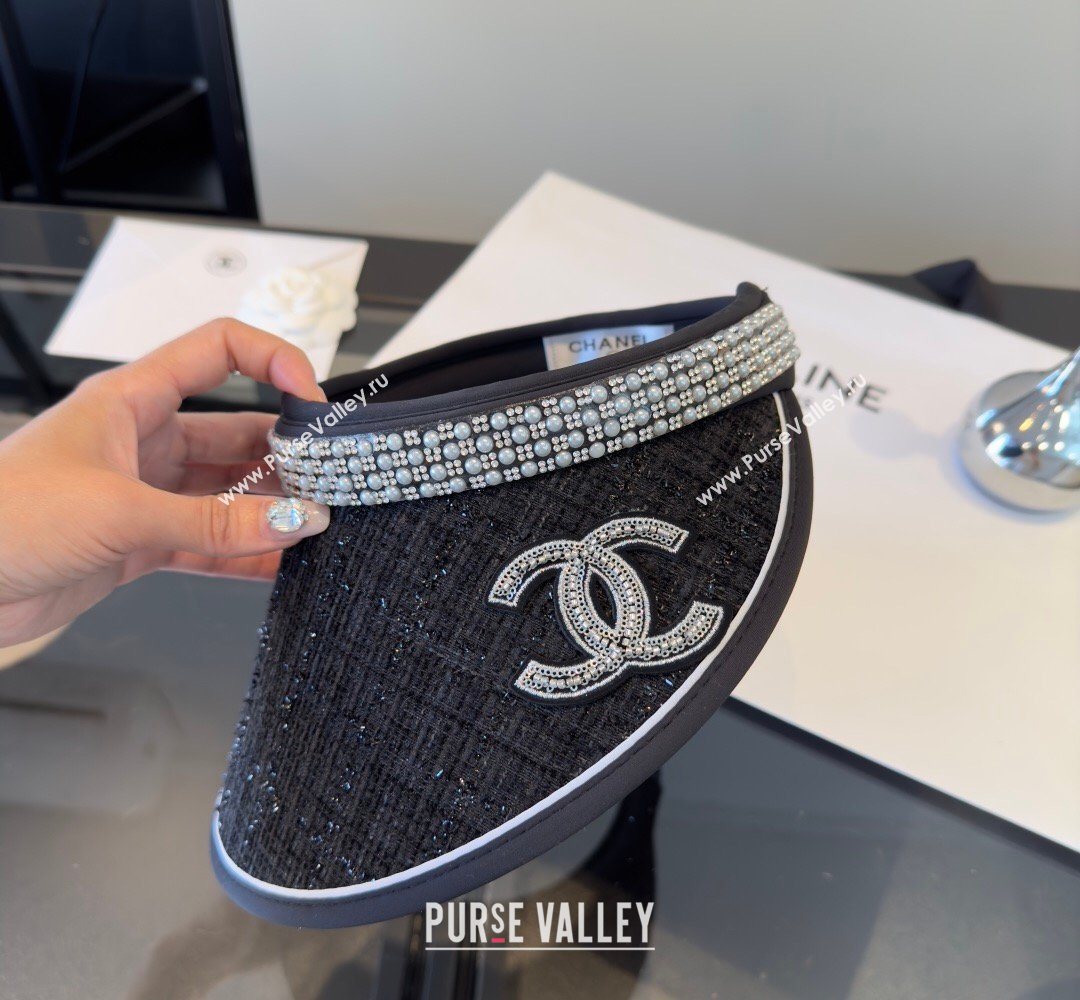 Chanel Visor Hat with Strass Black 2026 CH032006 (XMN-260320042)