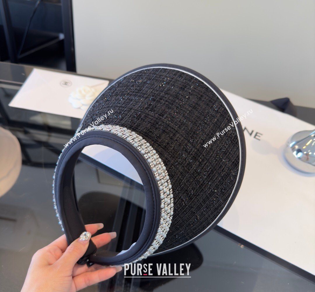 Chanel Visor Hat with Strass Black 2026 CH032006 (XMN-260320042)