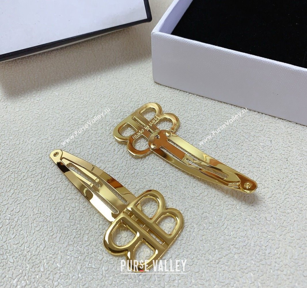 Balenciaga BB Hair Clip Silver/Gold 2024 0618(PAIR) (A-240619012)