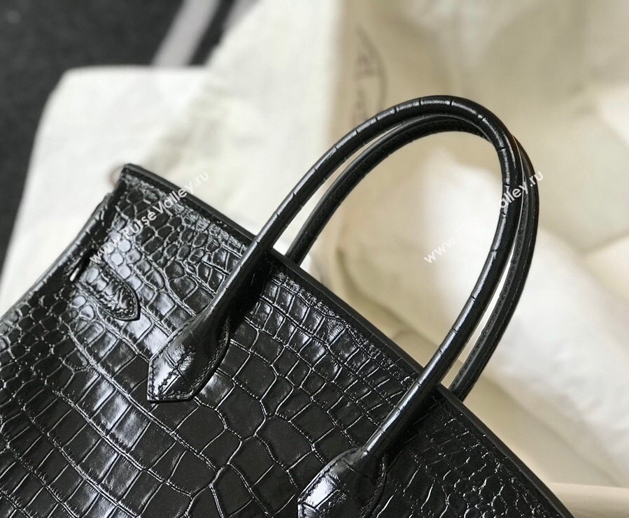 Hermes Birkin 30cm Bag in Crocodile Embossed Calf Leather Black/Gold 2021 (FL-21112967)