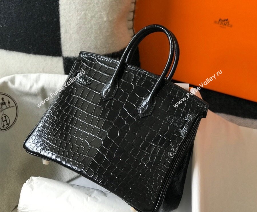 Hermes Birkin 25cm Bag in Crocodile Embossed Calf Leather Emerald Green/Gold 2021 (FL-21112968)