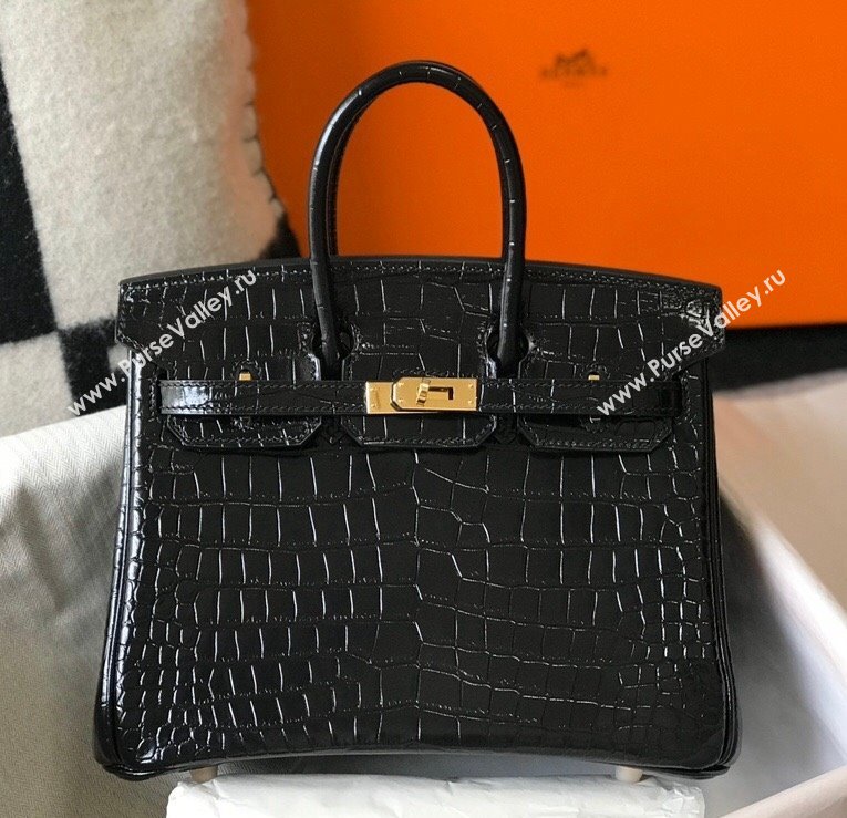 Hermes Birkin 25cm Bag in Crocodile Embossed Calf Leather Emerald Green/Gold 2021 (FL-21112968)