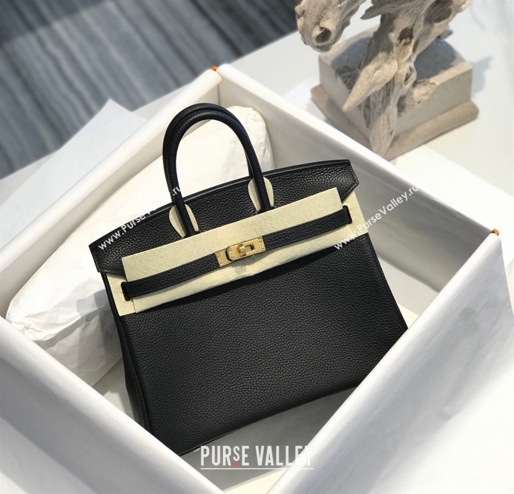 Hermes Birkin 25cm Bag in Togo Calfskin Black/Gold 2022 (FL-22031551)