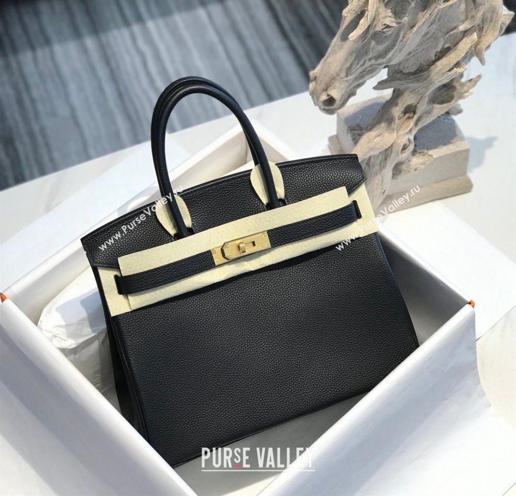 Hermes Birkin 30cm Bag in Togo Calfskin Black/Gold 2022 (FL-22031552)